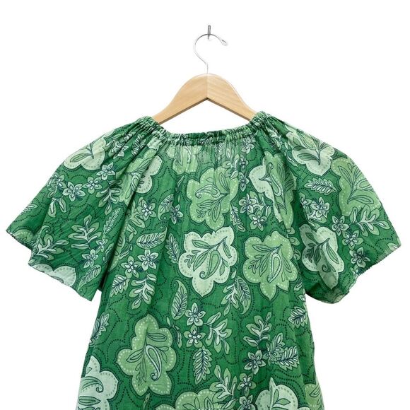 Anthropologie Sundry Mini Swing Dress in Everly Floral Tropical Green Size 0 XS - Picture 6 of 16